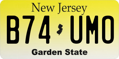 NJ license plate B74UMO