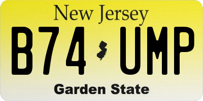 NJ license plate B74UMP
