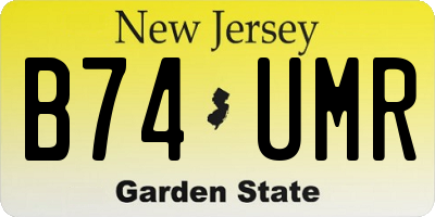 NJ license plate B74UMR