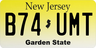 NJ license plate B74UMT