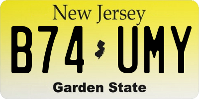 NJ license plate B74UMY