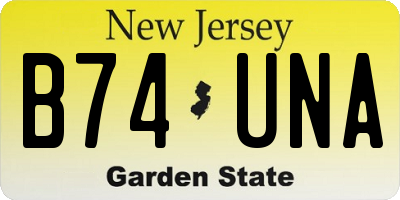 NJ license plate B74UNA