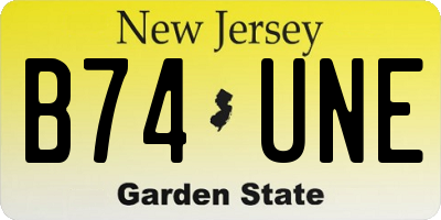 NJ license plate B74UNE