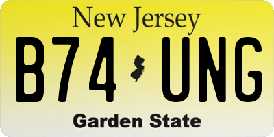 NJ license plate B74UNG