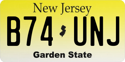NJ license plate B74UNJ