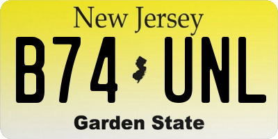 NJ license plate B74UNL