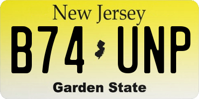NJ license plate B74UNP