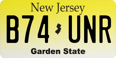 NJ license plate B74UNR