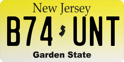 NJ license plate B74UNT