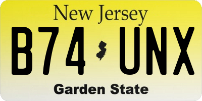 NJ license plate B74UNX