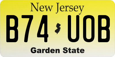 NJ license plate B74UOB