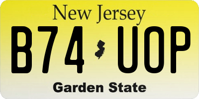 NJ license plate B74UOP