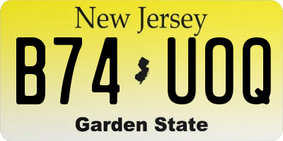 NJ license plate B74UOQ