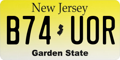 NJ license plate B74UOR