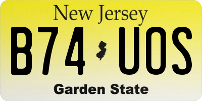 NJ license plate B74UOS