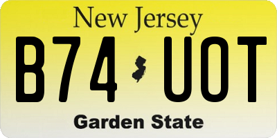 NJ license plate B74UOT