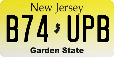 NJ license plate B74UPB