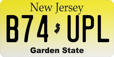 NJ license plate B74UPL