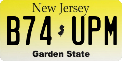NJ license plate B74UPM