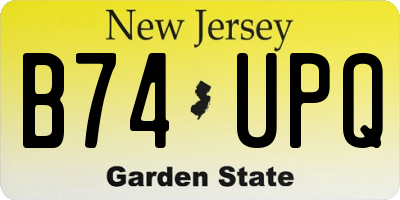 NJ license plate B74UPQ