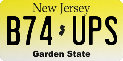 NJ license plate B74UPS