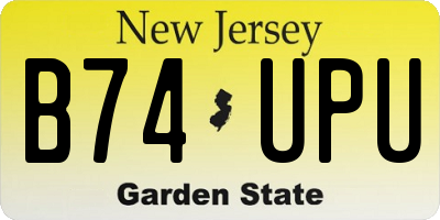 NJ license plate B74UPU
