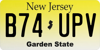 NJ license plate B74UPV