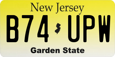 NJ license plate B74UPW