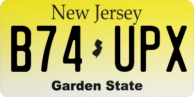 NJ license plate B74UPX