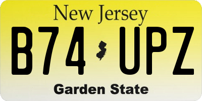 NJ license plate B74UPZ