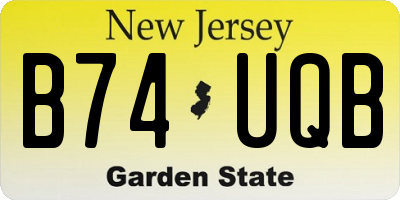 NJ license plate B74UQB