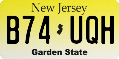 NJ license plate B74UQH