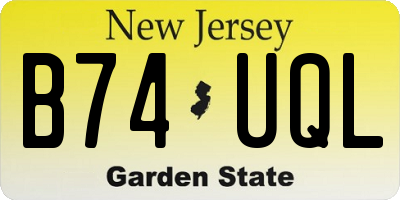 NJ license plate B74UQL