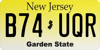 NJ license plate B74UQR