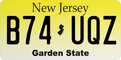 NJ license plate B74UQZ