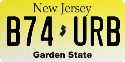 NJ license plate B74URB