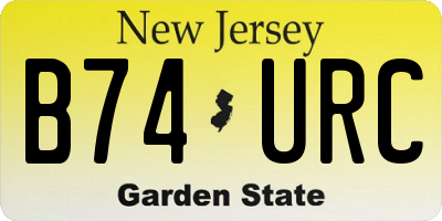 NJ license plate B74URC