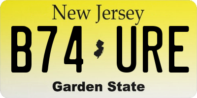 NJ license plate B74URE