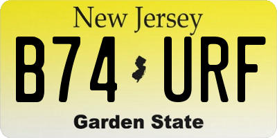 NJ license plate B74URF