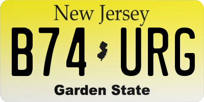 NJ license plate B74URG