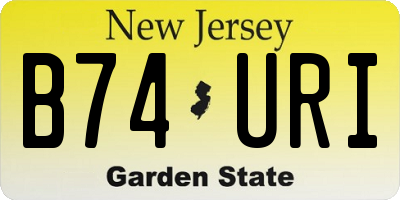 NJ license plate B74URI