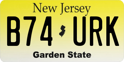 NJ license plate B74URK
