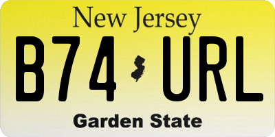 NJ license plate B74URL