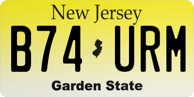 NJ license plate B74URM