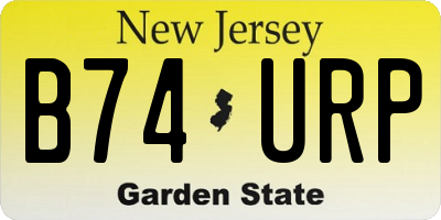 NJ license plate B74URP