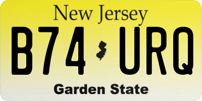 NJ license plate B74URQ