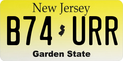 NJ license plate B74URR