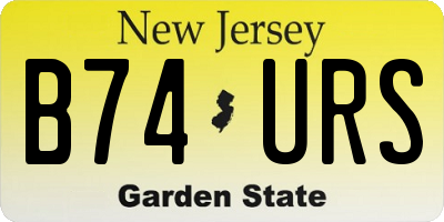 NJ license plate B74URS