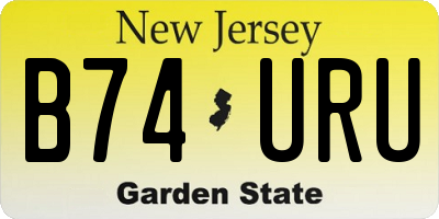 NJ license plate B74URU