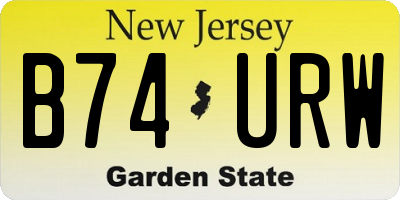 NJ license plate B74URW